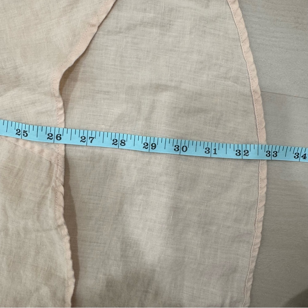 Eileen Fisher 100% Organic Irish Linen Large Tunic Button Down Shirt Pale Yellow - Picture 6 of 8